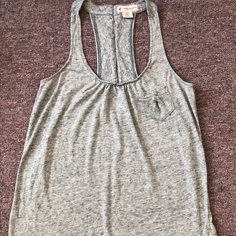 Marled blue flowy tank. Size Small